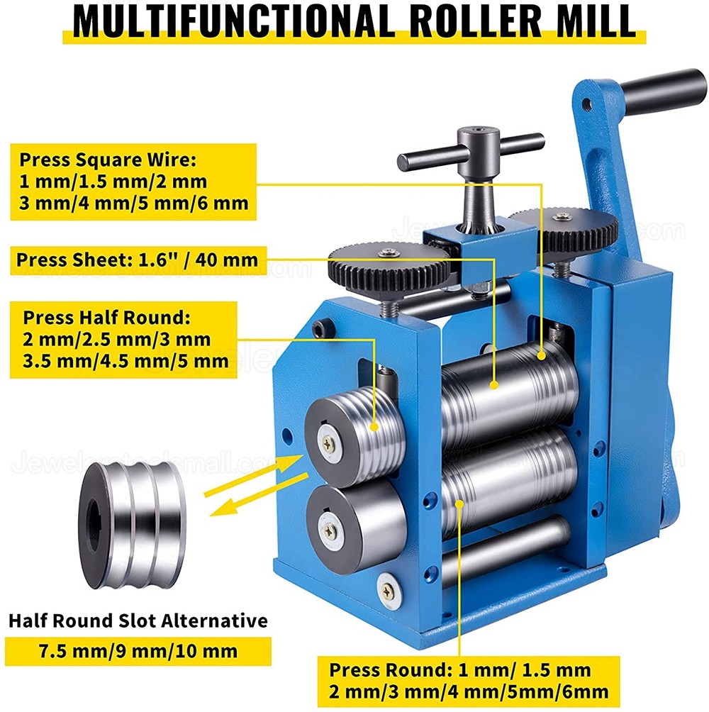 Manual Jewelry Rolling Mill Machine Combination Roller Mill Adjustable