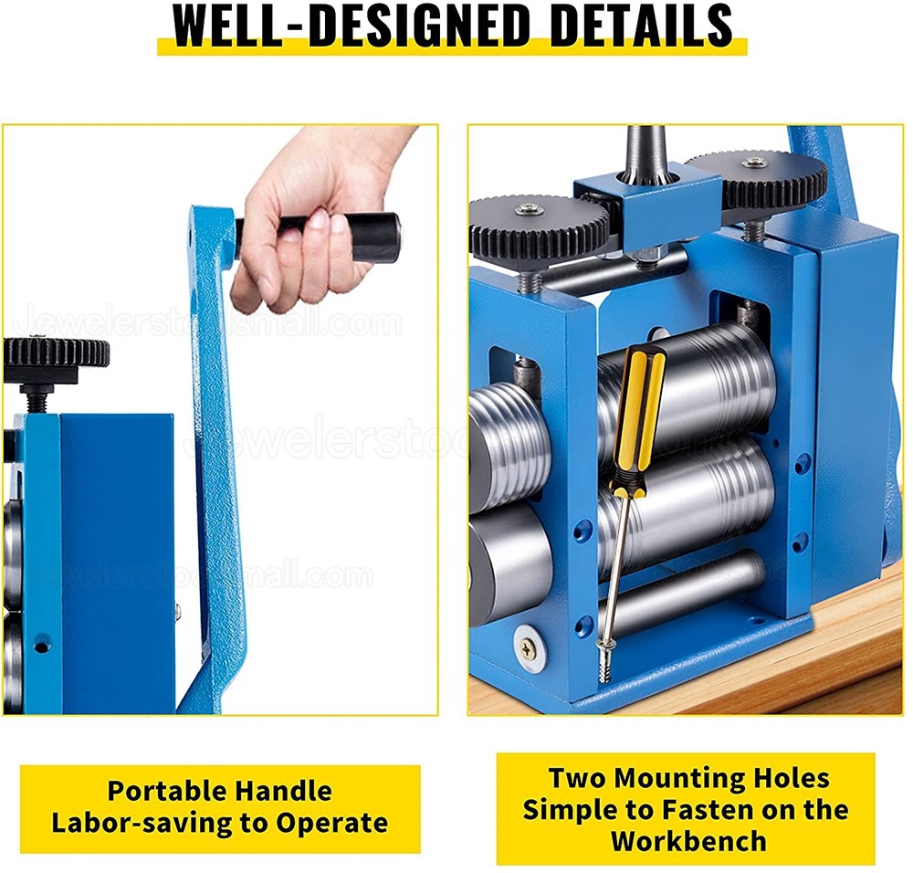 Manual Jewelry Rolling Mill Machine Combination Roller Mill Adjustable