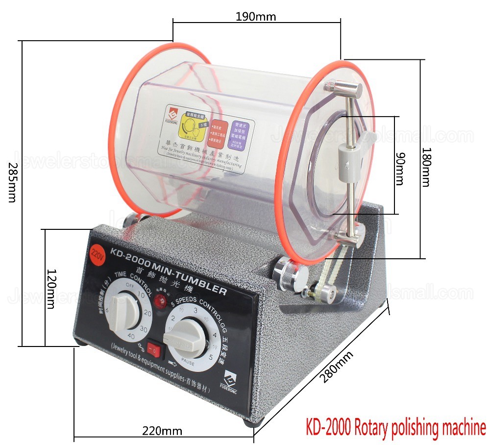 5KG Jewelry Polisher Tumbler Metal Rotary Tumbler Machine with Timer