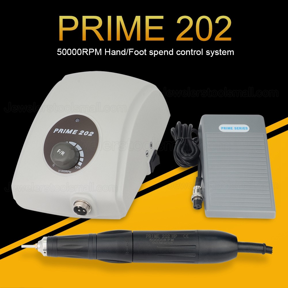 PRIME 202 Brushless Polishing Micro Motor For Jewelry Jade Wood Stone Paraffn Polishing Carving 50000RPM Handpiece