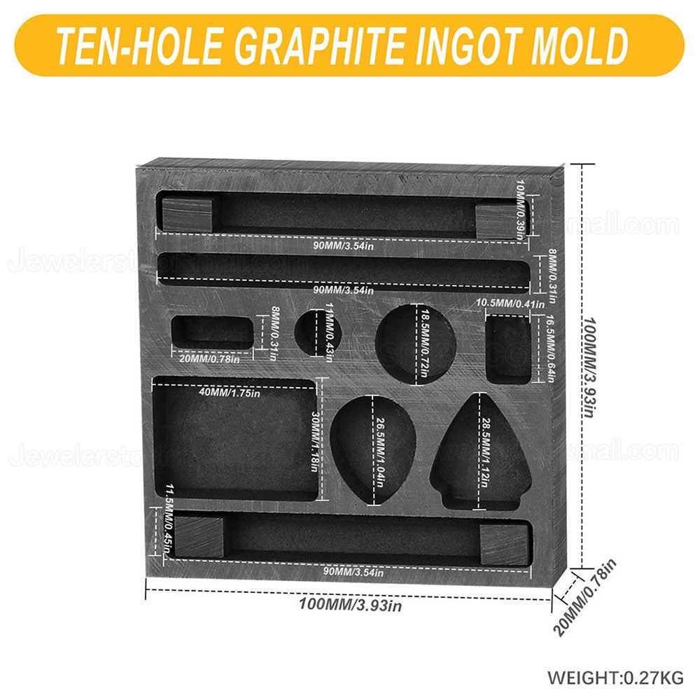 Porous Shaped Jewelry Making Graphite Ingot Molds for Gold Silver Metal ...