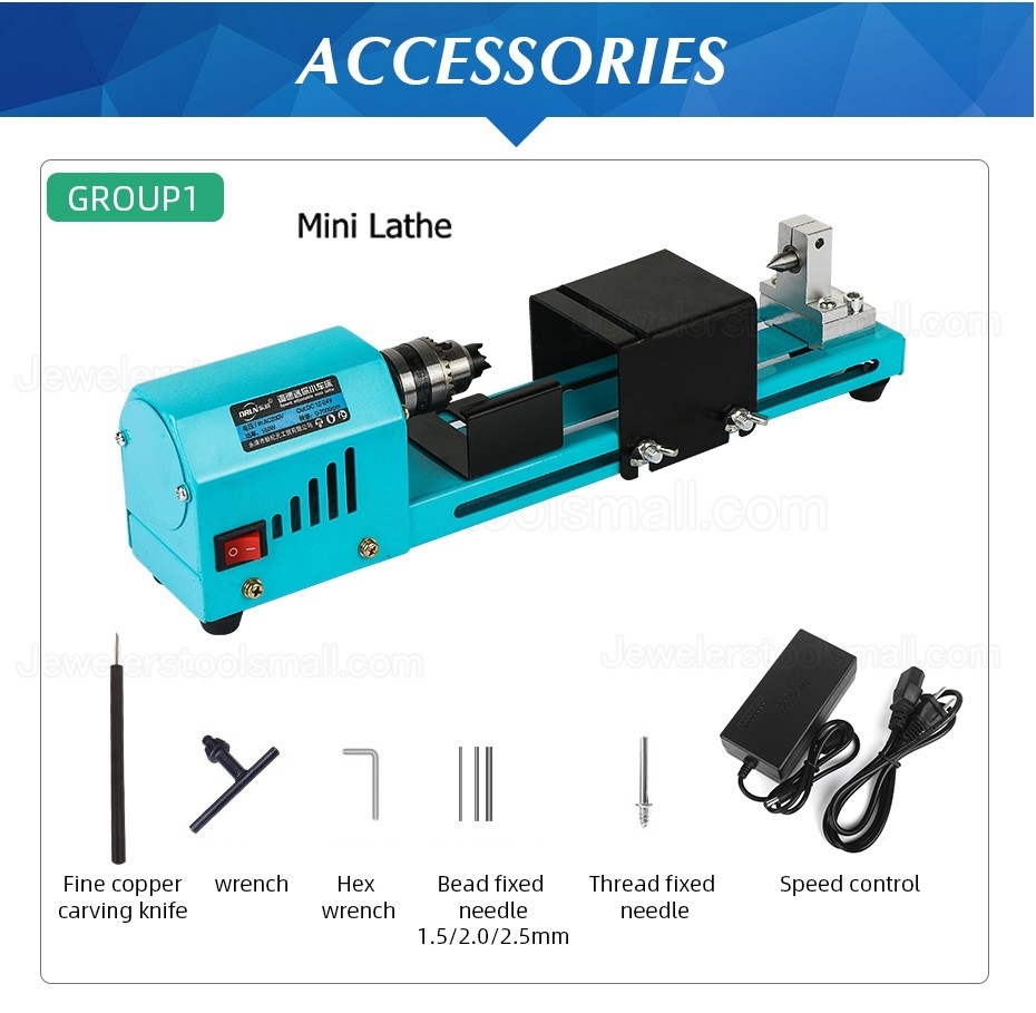 150W Mini Lathe Beads Machine Pearl Lathe DIY Woodworking Lathe Milling Machine