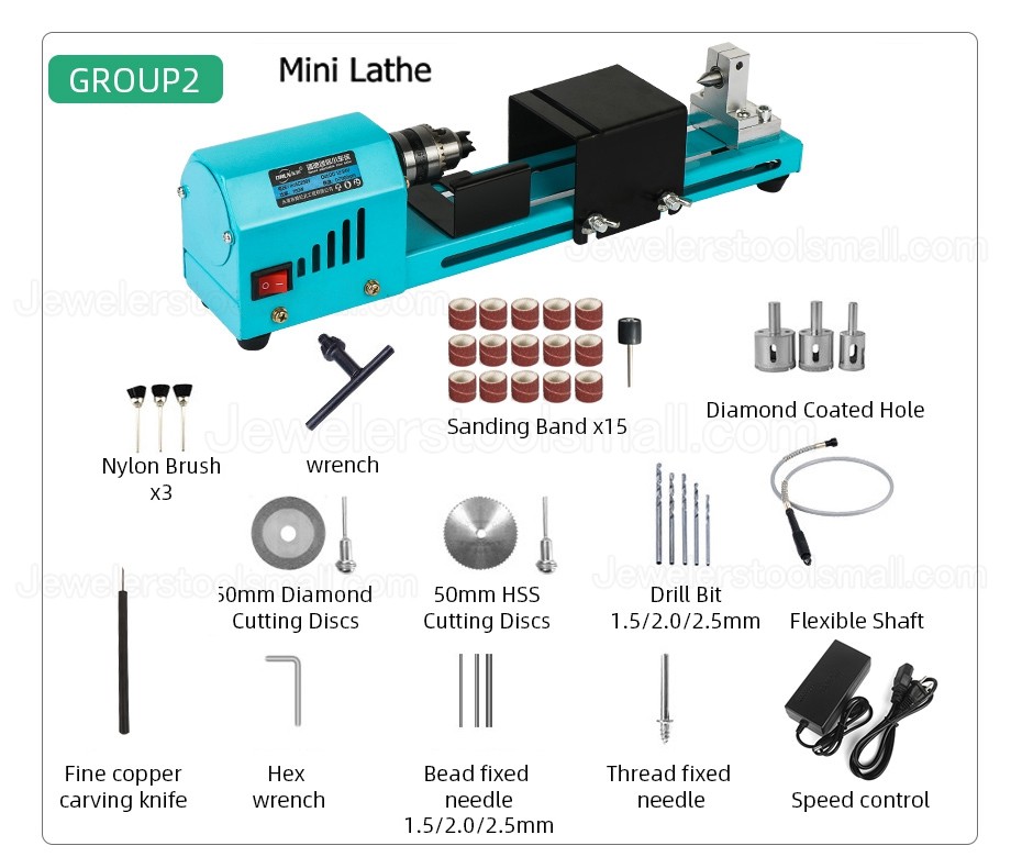 150W Mini Lathe Beads Machine Pearl Lathe DIY Woodworking Lathe Milling Machine