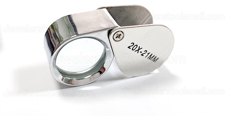 3Pcs 10X 20X 30X Pocket Magnifier Kit Mini Magnifying Glass Metal Magnification Sliver Jewelry Magnifying Glass