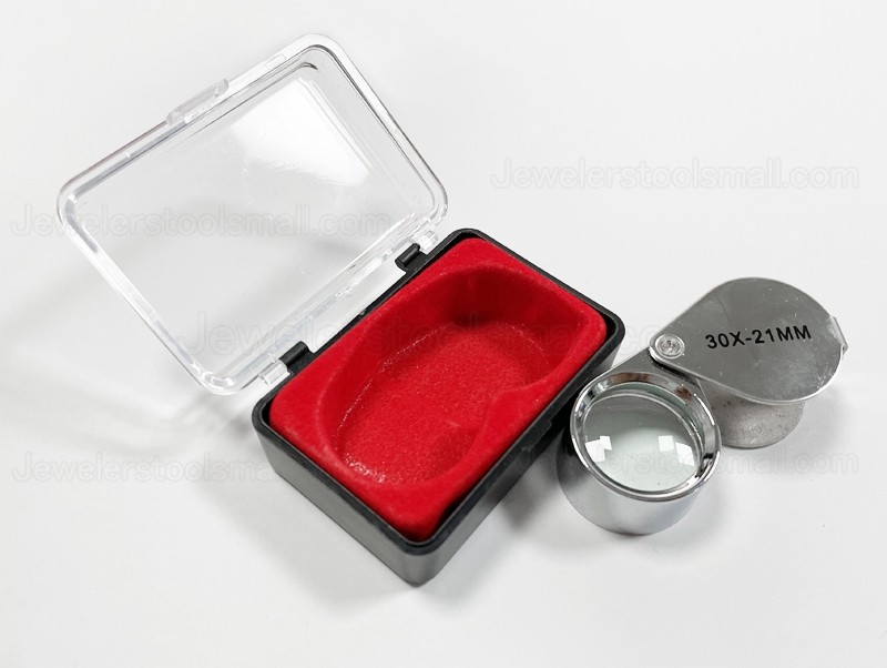 3Pcs 10X 20X 30X Pocket Magnifier Kit Mini Magnifying Glass Metal Magnification Sliver Jewelry Magnifying Glass