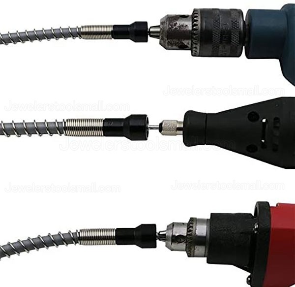 1/8 inch Universal Flex Shaft Adapter Attachment Flexible Power Drill Extension Cable Chuck for Compatible Electric Drill Rotary Tool Grinder