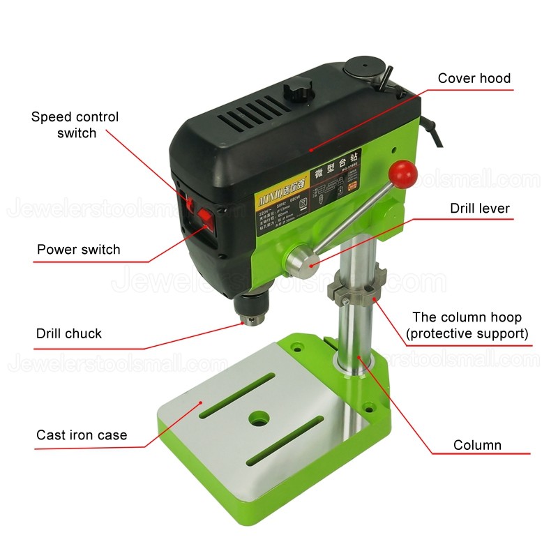 Mini Bench Drilling Machine Variable Speed Micro Drill Press Grinder Pearl Drilling Jewelry Drill