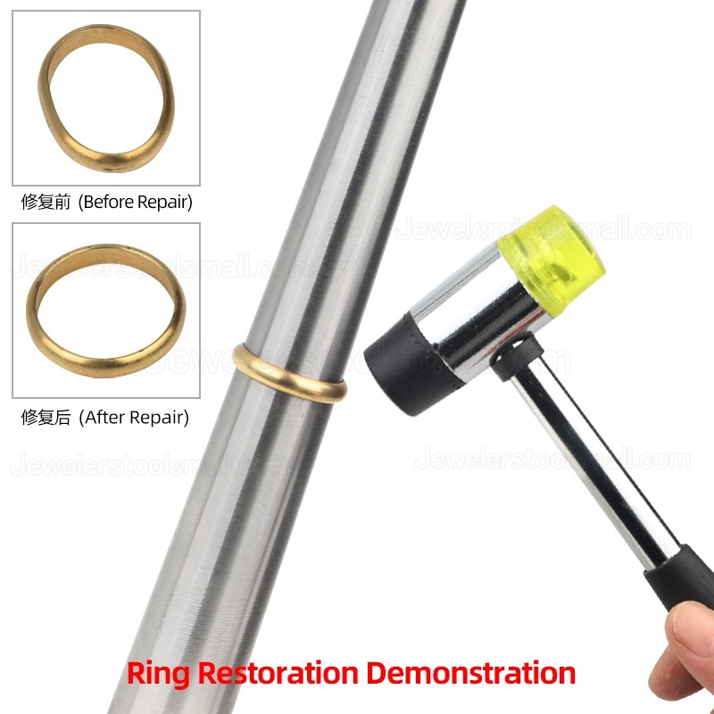 4 Pcs/Kit Ring Enlarger Stick Mandrel Handle Hammers Ring Sizer Finger Measuring Stick