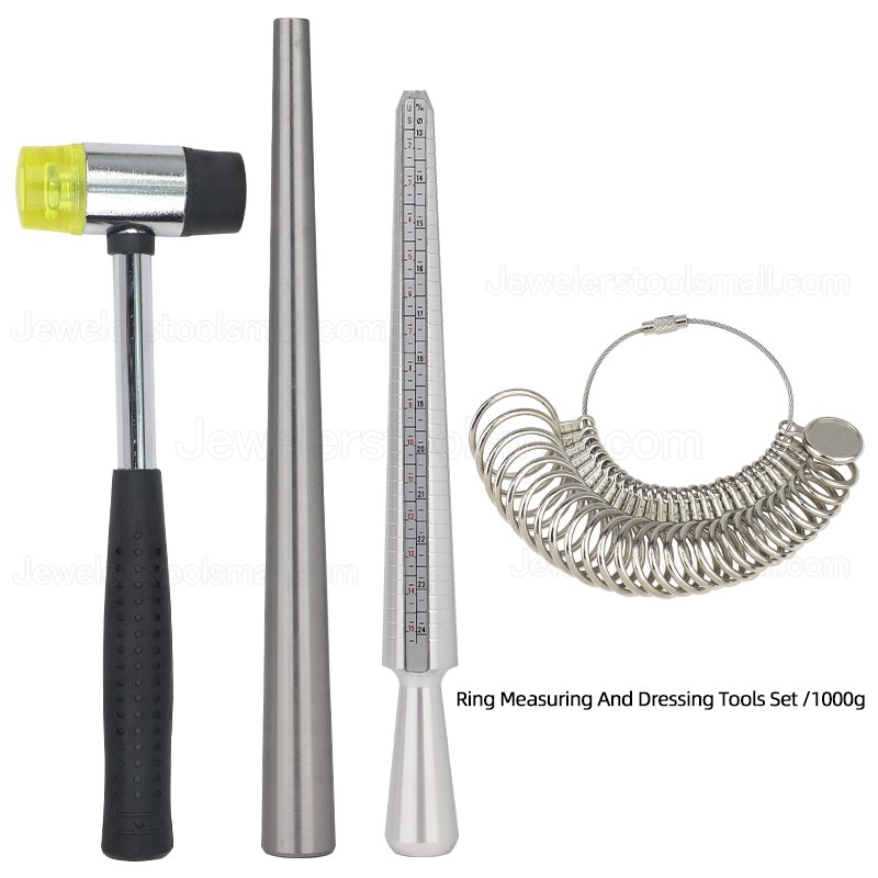 4 Pcs/Kit Ring Enlarger Stick Mandrel Handle Hammers Ring Sizer Finger Measuring Stick
