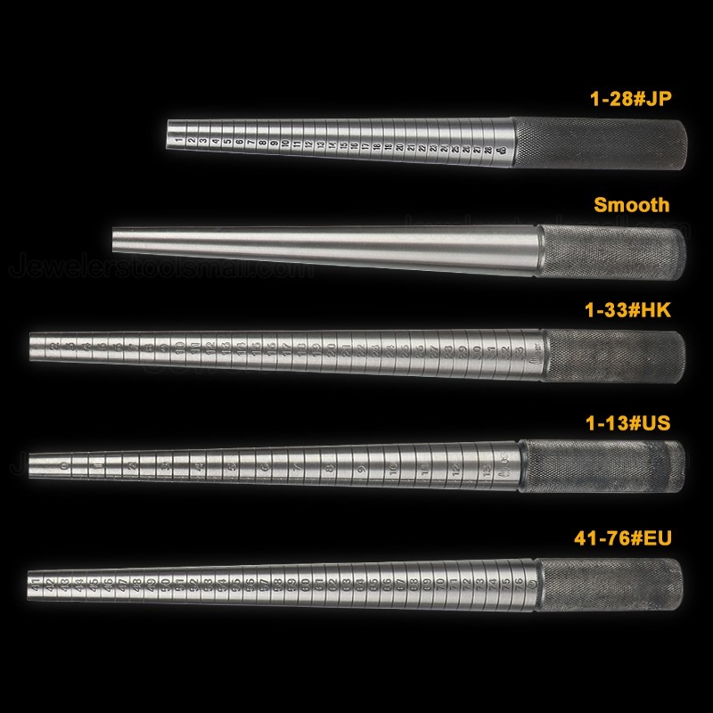 Stainless Steel Ring Size Mandrel Stick Ring Measuring Dressing Tools