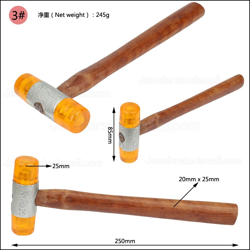 25mm Round Rubber Hammer Head Double Faced Work Glazing Window Beads Hammer with Replaceable Hammer Head Nylon Head Mall
