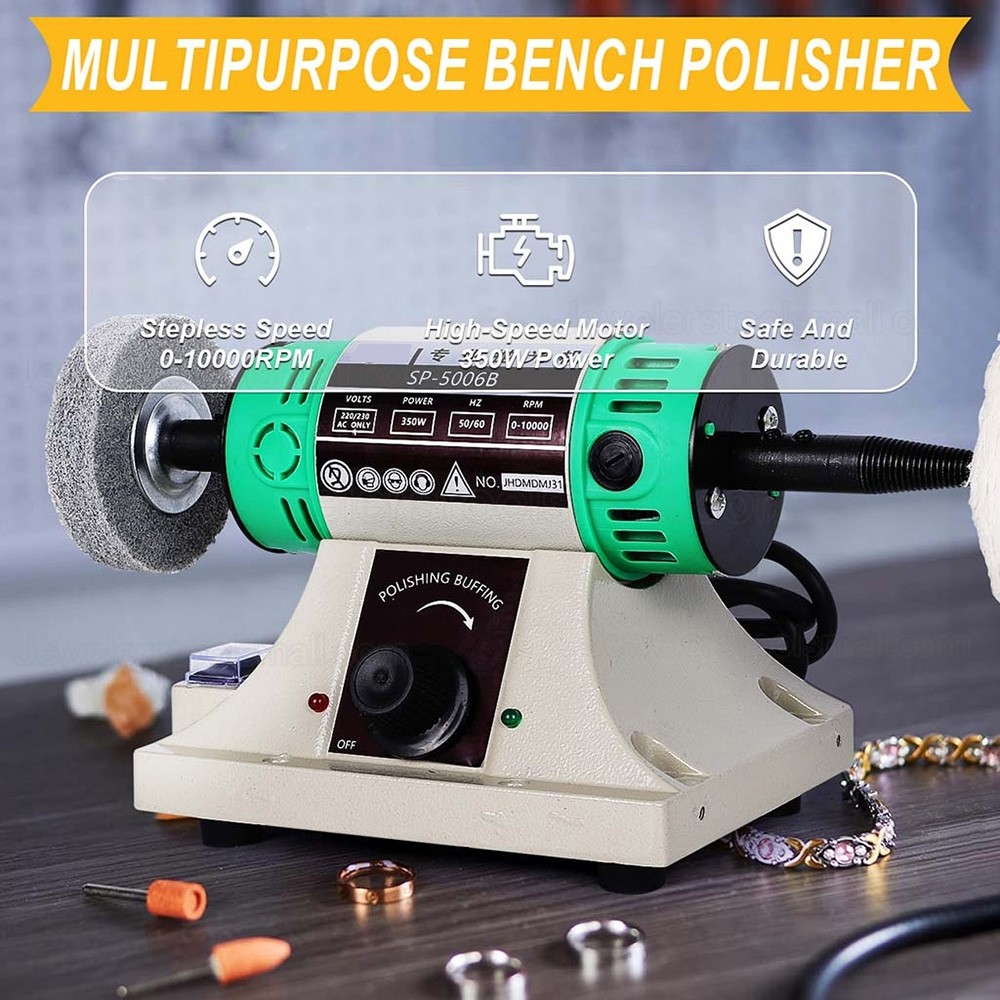 SP-5006B Benchtop Jewelry Buffer Lathe Polisher Jewelry Polishing ...