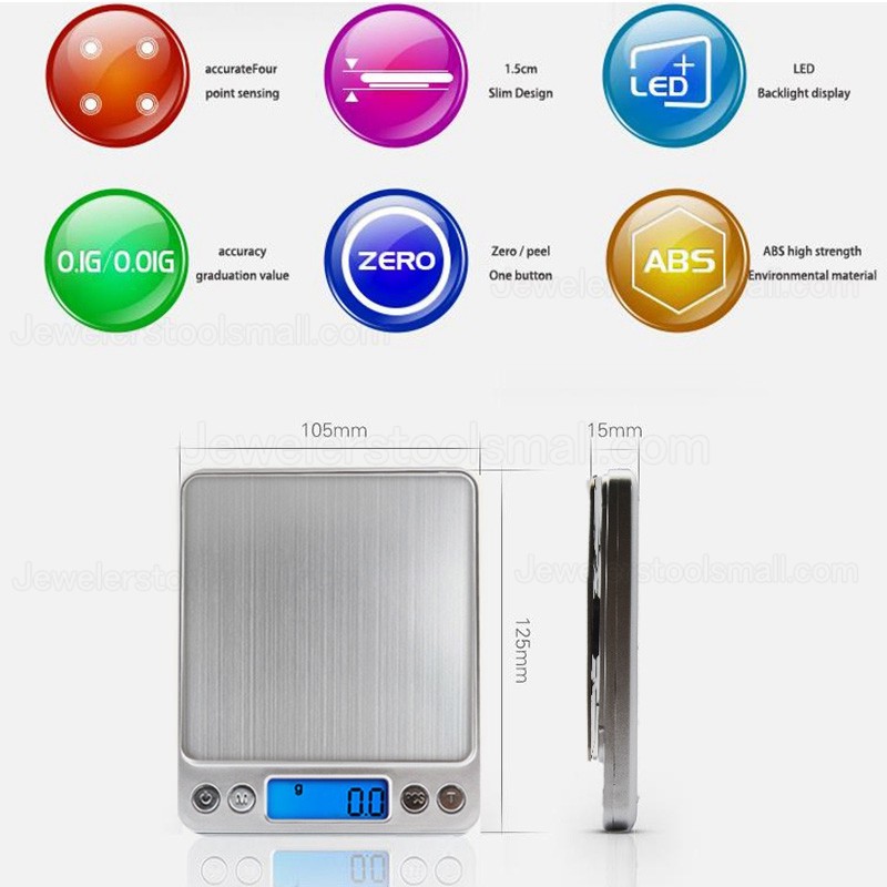 Portable 500/0.01g 3000g/0.1g LCD Mini Electronic Digital Scales Pocket Case Jewelry Weight Balance Scale