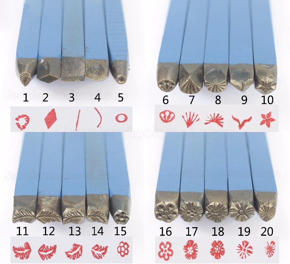 5Pcs 45 Steel Design Stamp Punch Tool for Beading & Jewelry Making Metal Design Stamps Mixed Set