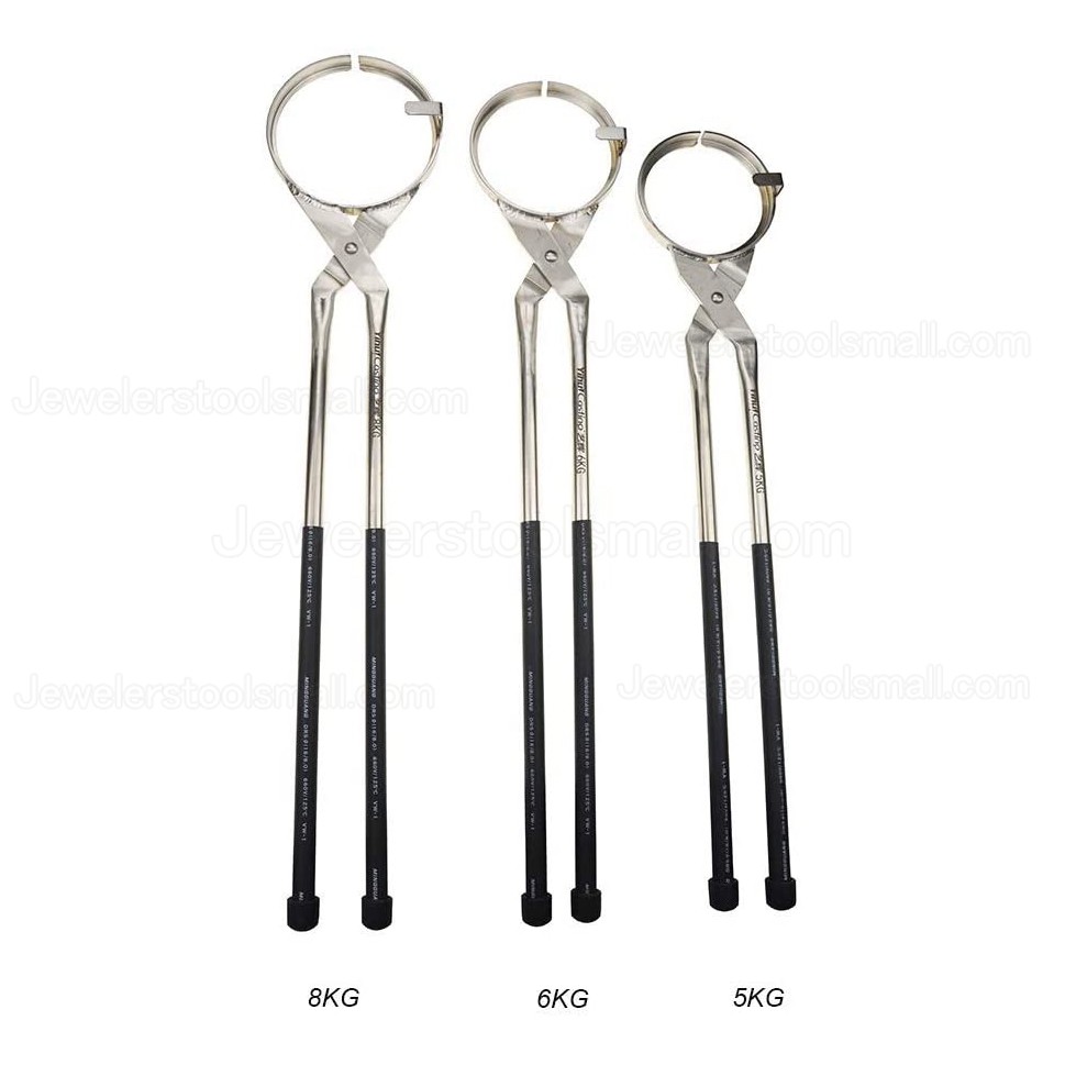 5KG/ 6KG/ 8KG Stainless Steel Graphite Crucible Tongs Clamp Pliers Holder for Metal Casting Gold Melting Furnace