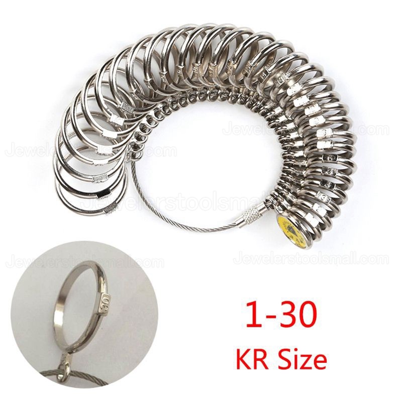 Jewelry Measuring Tool Rings Size Metal Finger Ring Sizer Measure Gauge