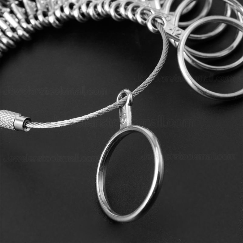 Jewelry Measuring Tool Rings Size Metal Finger Ring Sizer Measure Gauge