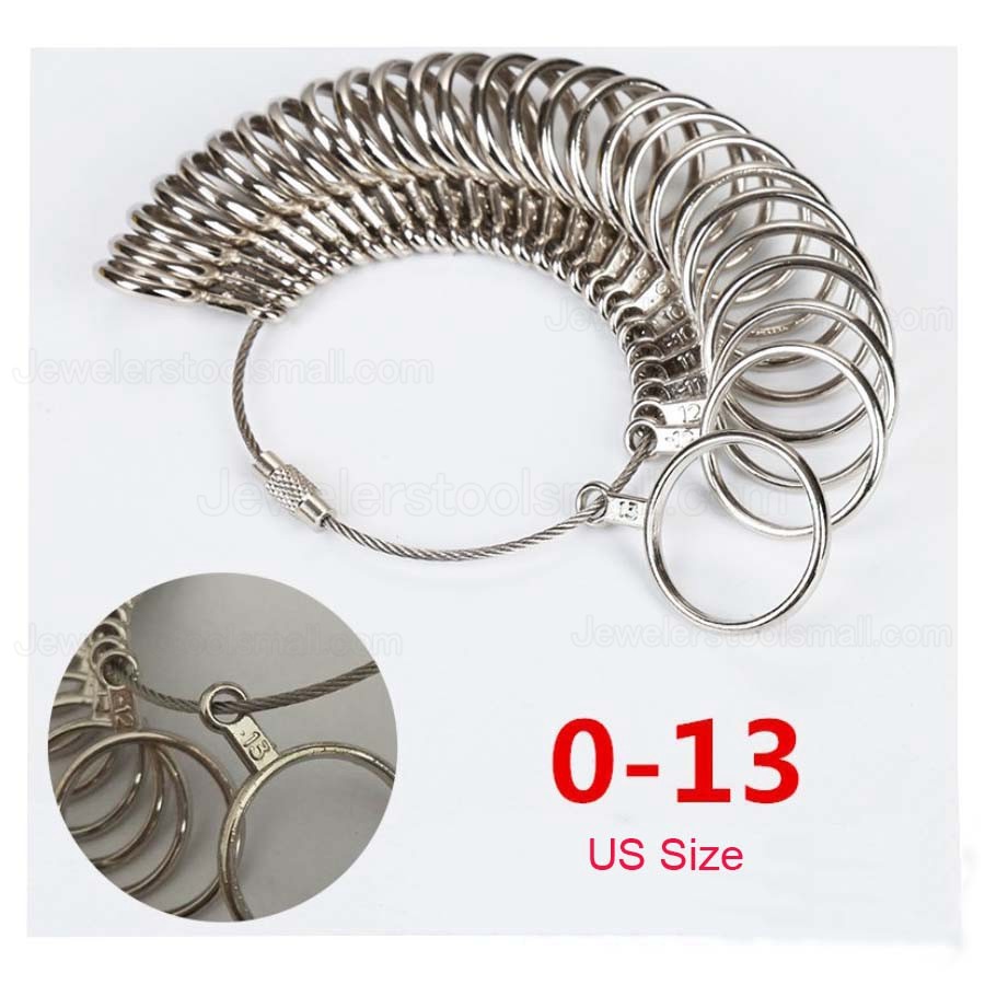 Jewelry Measuring Tool Rings Size Metal Finger Ring Sizer Measure Gauge