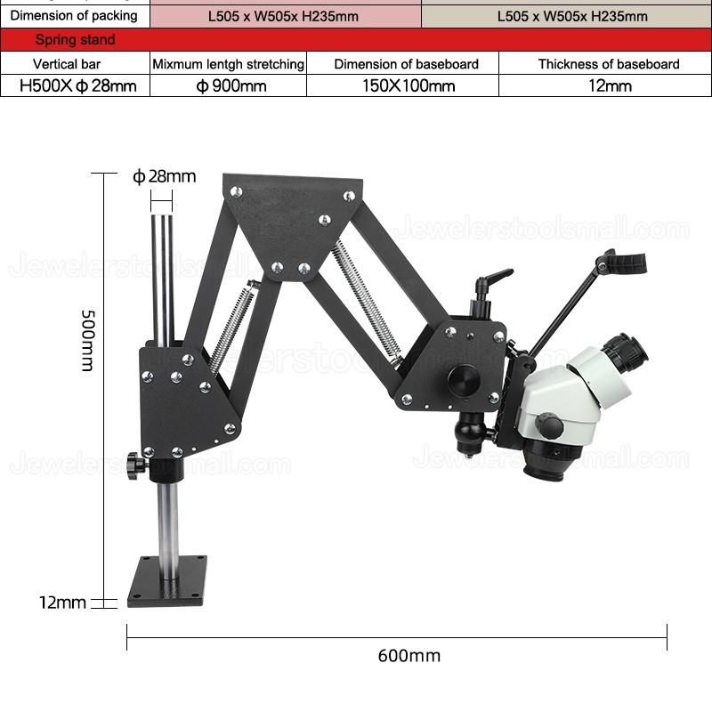 Jewelry Microscope without Magnifier Stand Diamond Setting with LED Light Source