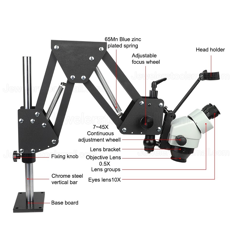 Jewelry Microscope without Magnifier Stand Diamond Setting with LED Light Source