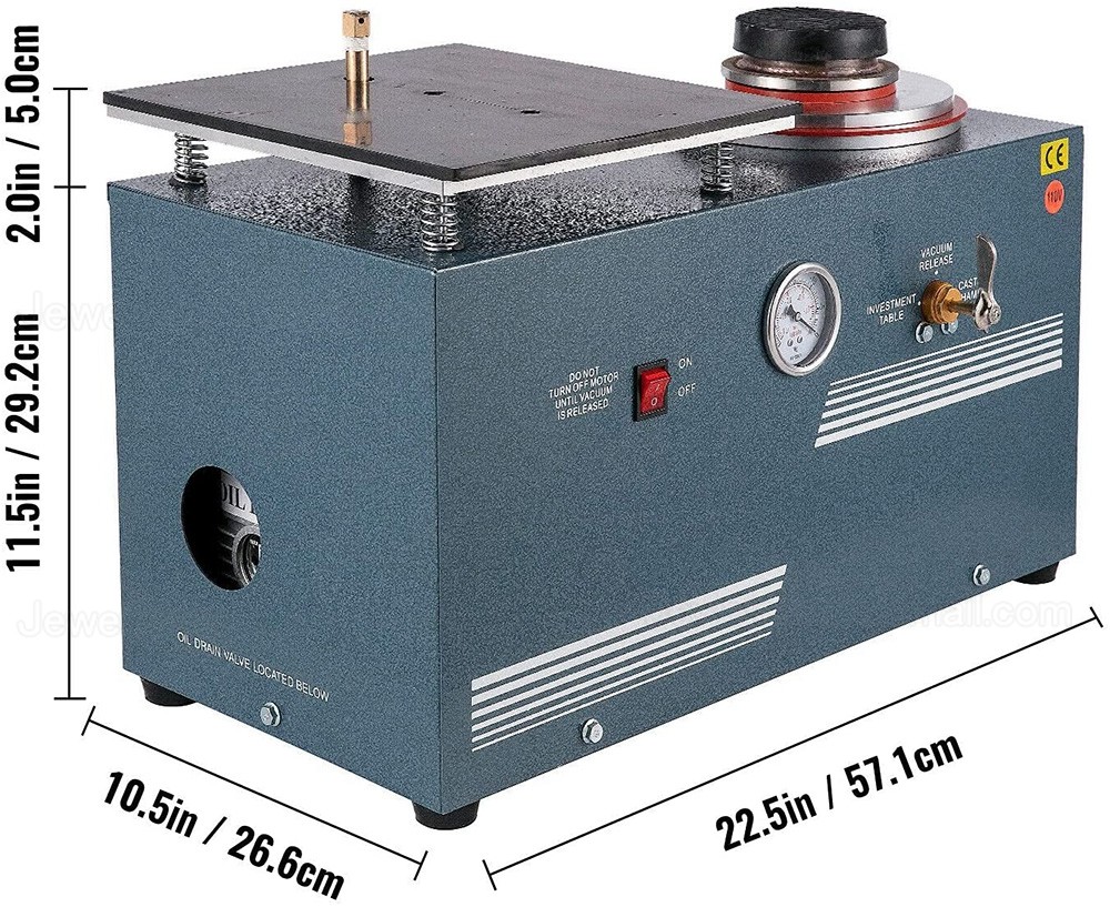 2L Jewelry Vacuum Investing Casting Vacuum Casting Machine with 3 CFM Pump