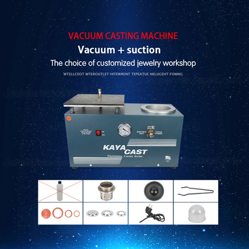 2L Jewelry Vacuum Investing Casting Vacuum Casting Machine with 3 CFM Pump Casting and Investing Machine