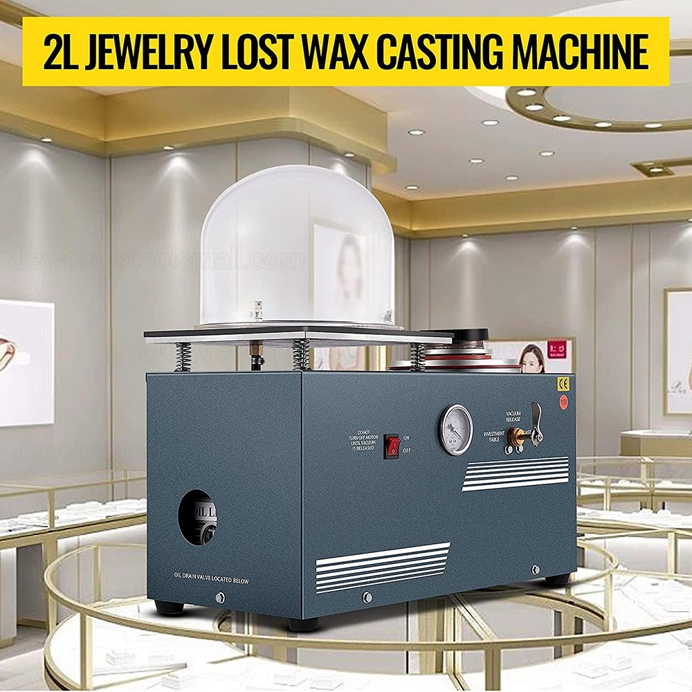 2L Jewelry Vacuum Investing Casting Vacuum Casting Machine with 3 CFM Pump