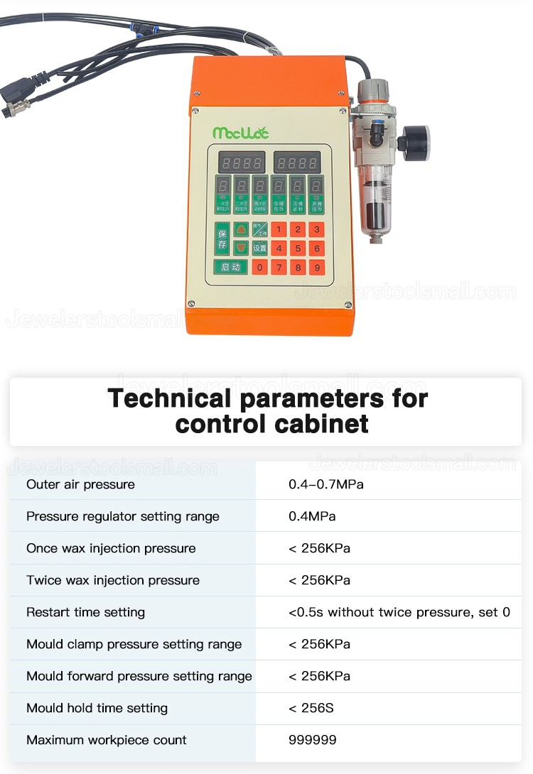 Jewelry Digital Vacuum Wax Injection Machine with Clamp and Vacuum Pump Touch Screen