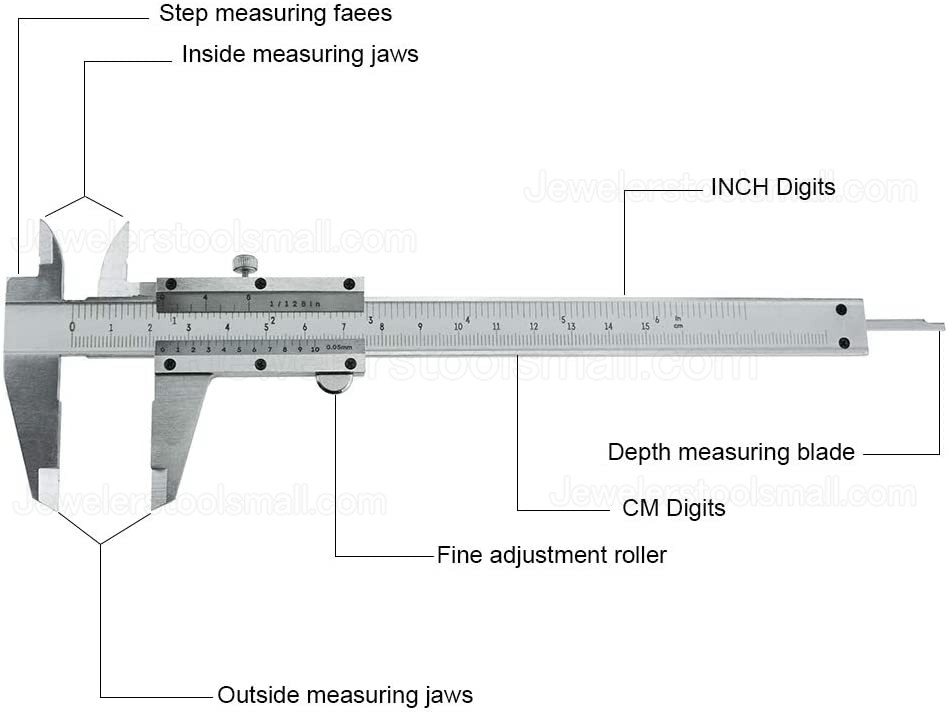 Vernier Caliper Stainless Steel Professional 0-6 Inches/150 mm Micrometer Durable Jewlery Measuring Tools