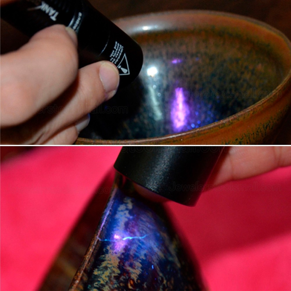 365nm UV Light Violet Lamp Ultraviolet Flashlight Diamond Ruby Fluorescent Agent Jade Jewelry Identification Tools