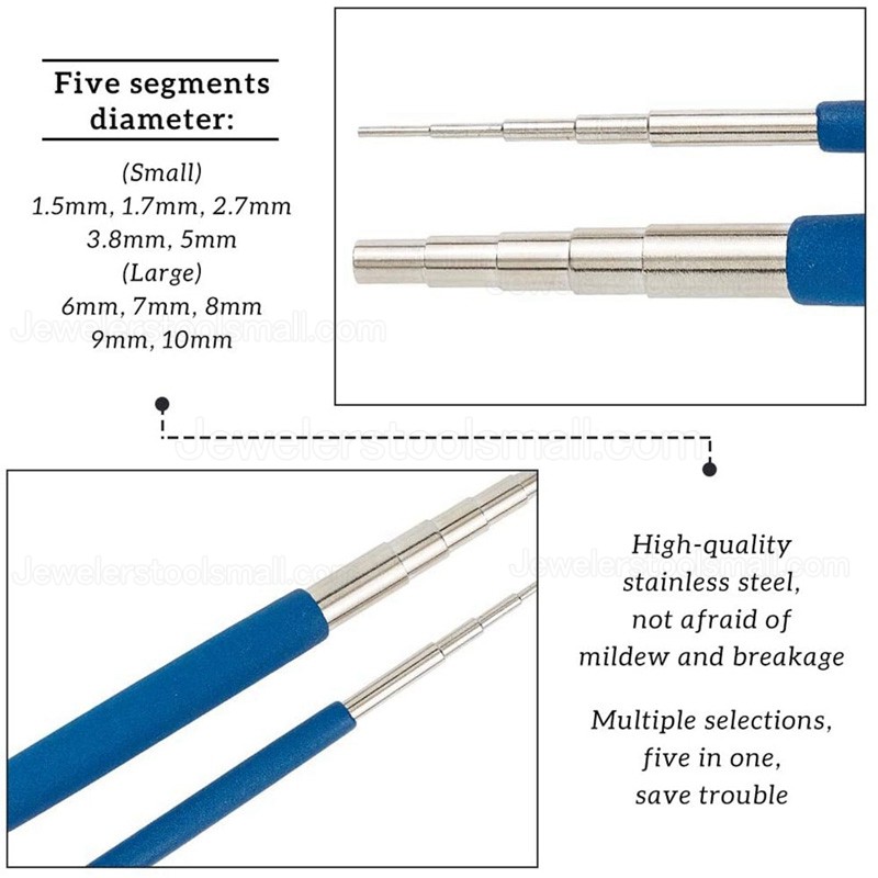 2 Pcs Winding Mandrel and 1 Piece of 6-In-1 Bail Pliers for Wrapping Jewelry Wire and Forming Jump Loops