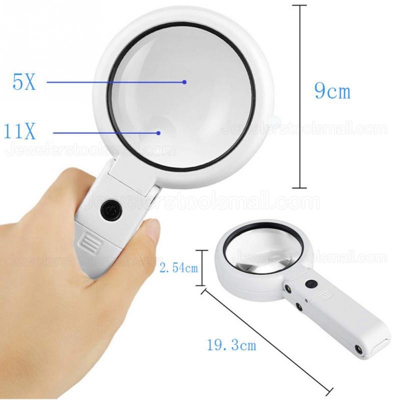 5/11X Multi-functional Magnifying Glass Lamp 8 LED for Reading Repair