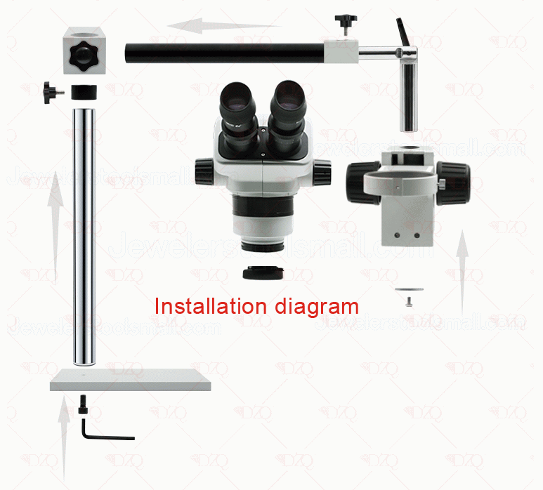 ZQ-70 Jewelry Microscope Gem Microscopy Micro Stone Setting Microscope 7-45X