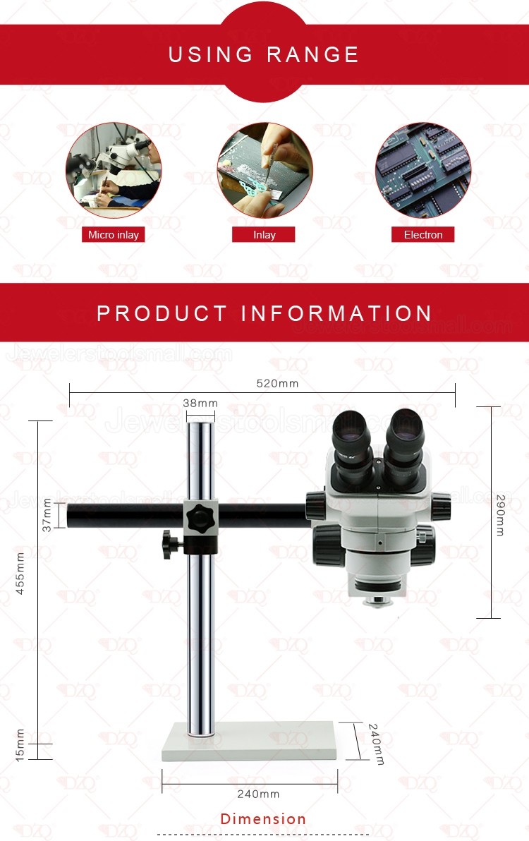 ZQ-70 Jewelry Microscope Gem Microscopy Micro Stone Setting Microscope 7-45X