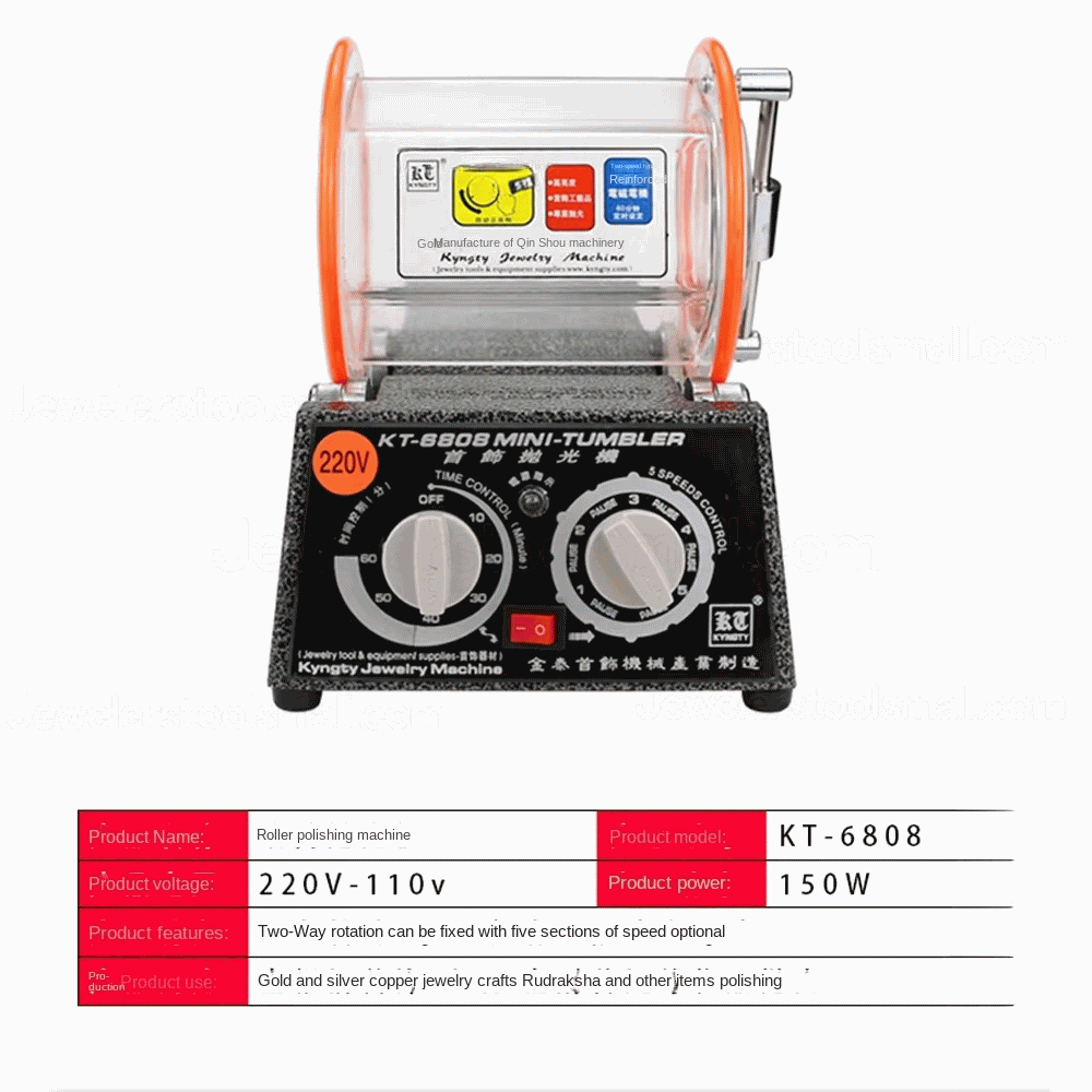 3Kg Mini Jewelry Rotary Tumbler Polisher Surface Polishing & Finishing Machine