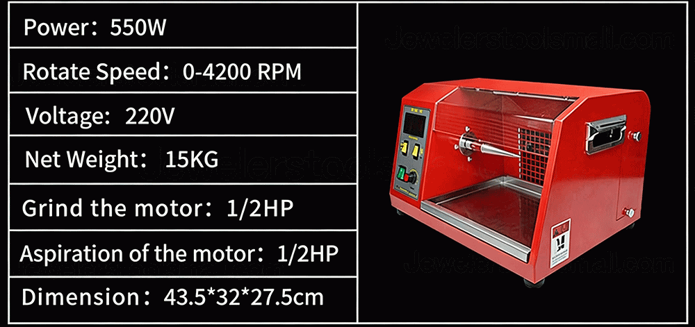 YALI DM-8 4200RPM Variable Frequency Jewelry Polishing Buffing Machine Cloth Wheel Polisher with Dust Collector